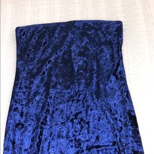 Blue Suede Maxi Dress